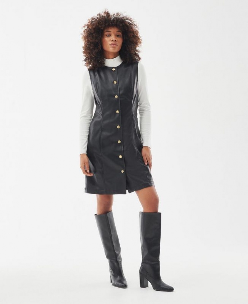 Black Women Barbour International Morini Dress | US-3485FJDAR