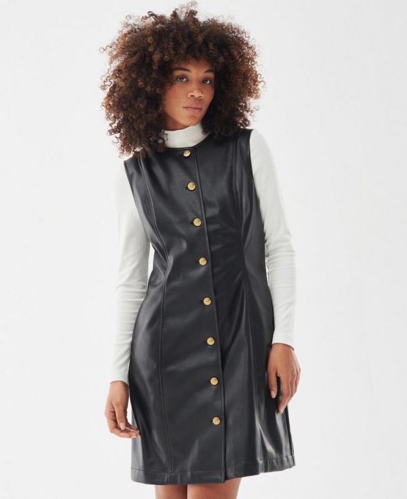 Black Women Barbour International Morini Dress | US-3485FJDAR