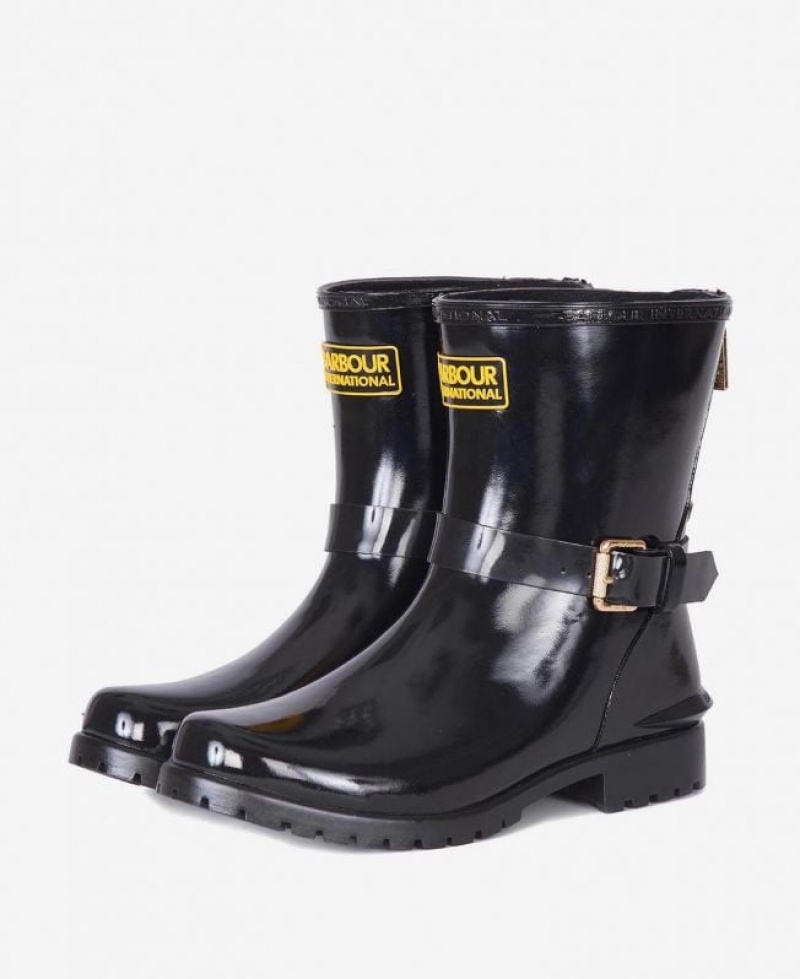 Black Women Barbour International Mugello Wellingtons Rain Boots | US-8536QCEHX