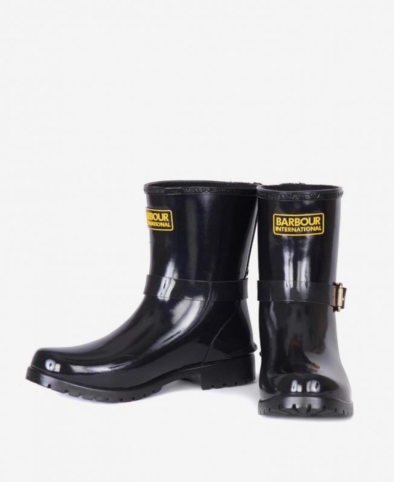 Black Women Barbour International Mugello Wellingtons Rain Boots | US-8536QCEHX