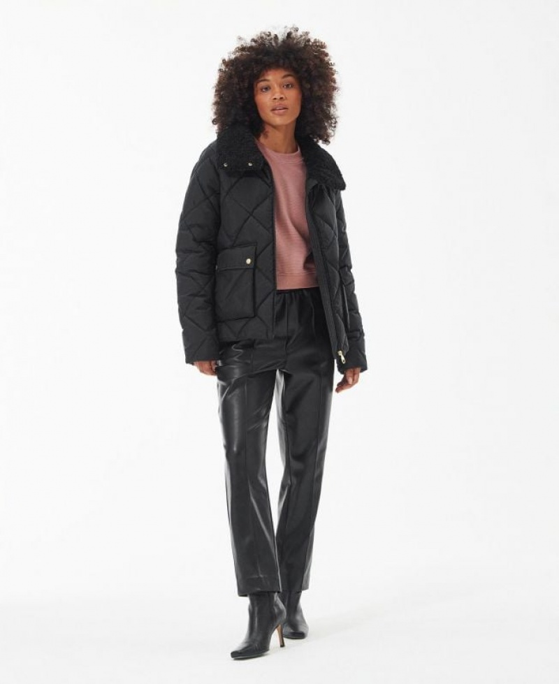 Black Women Barbour International Norton Quilted Jacket | US-4165FSWOA