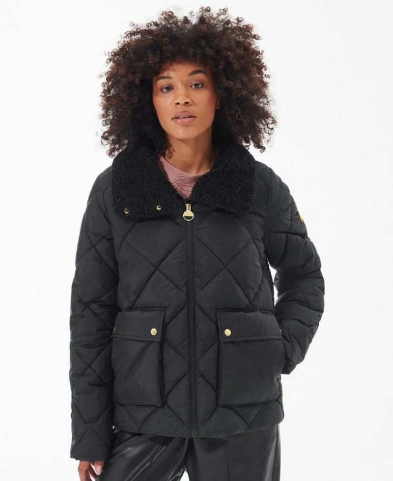 Black Women Barbour International Norton Quilted Jacket | US-4165FSWOA