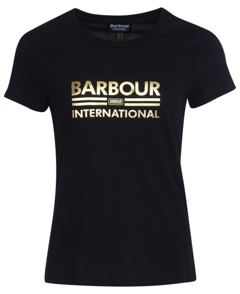 Black Women Barbour International Originals T-Shirts | US-2849UWPCE