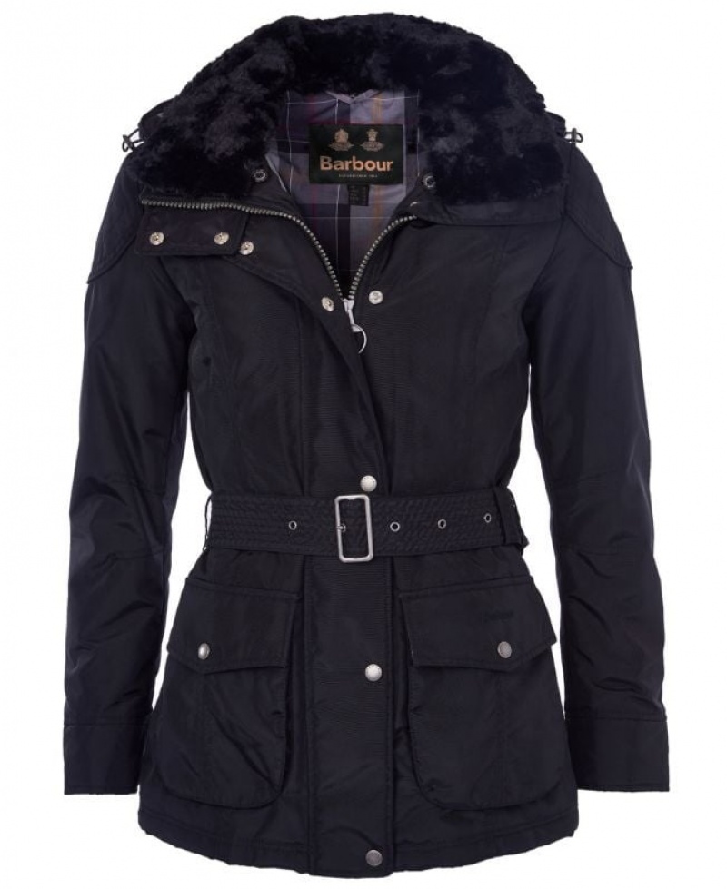 Black Women Barbour International Outlaw Waterproof Jacket | US-3598DAYZL