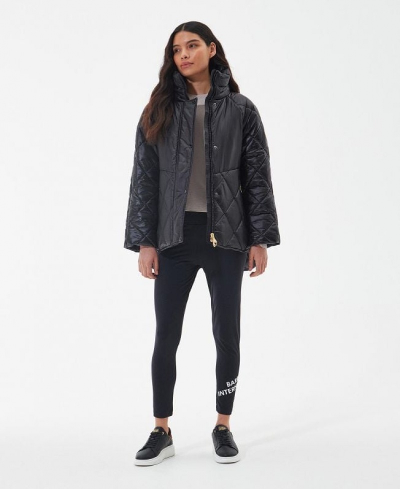 Black Women Barbour International Parade Quilted Jacket | US-6512VZKNB