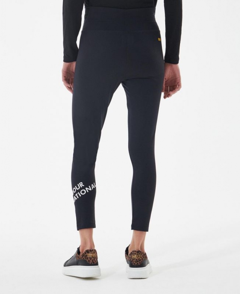 Black Women Barbour International Parade Leggings | US-8906JLFUI