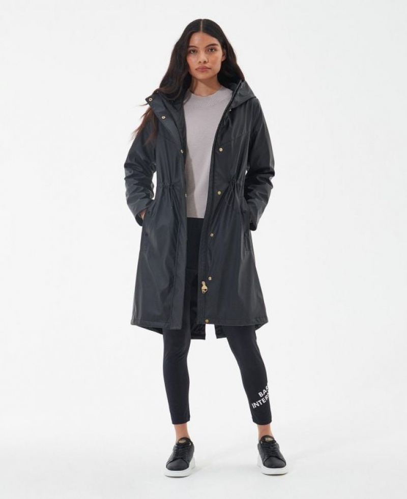 Black Women Barbour International Peaty Rain Jacket | US-2703SMDCF