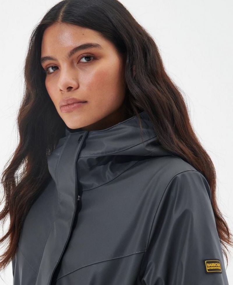 Black Women Barbour International Peaty Rain Jacket | US-2703SMDCF