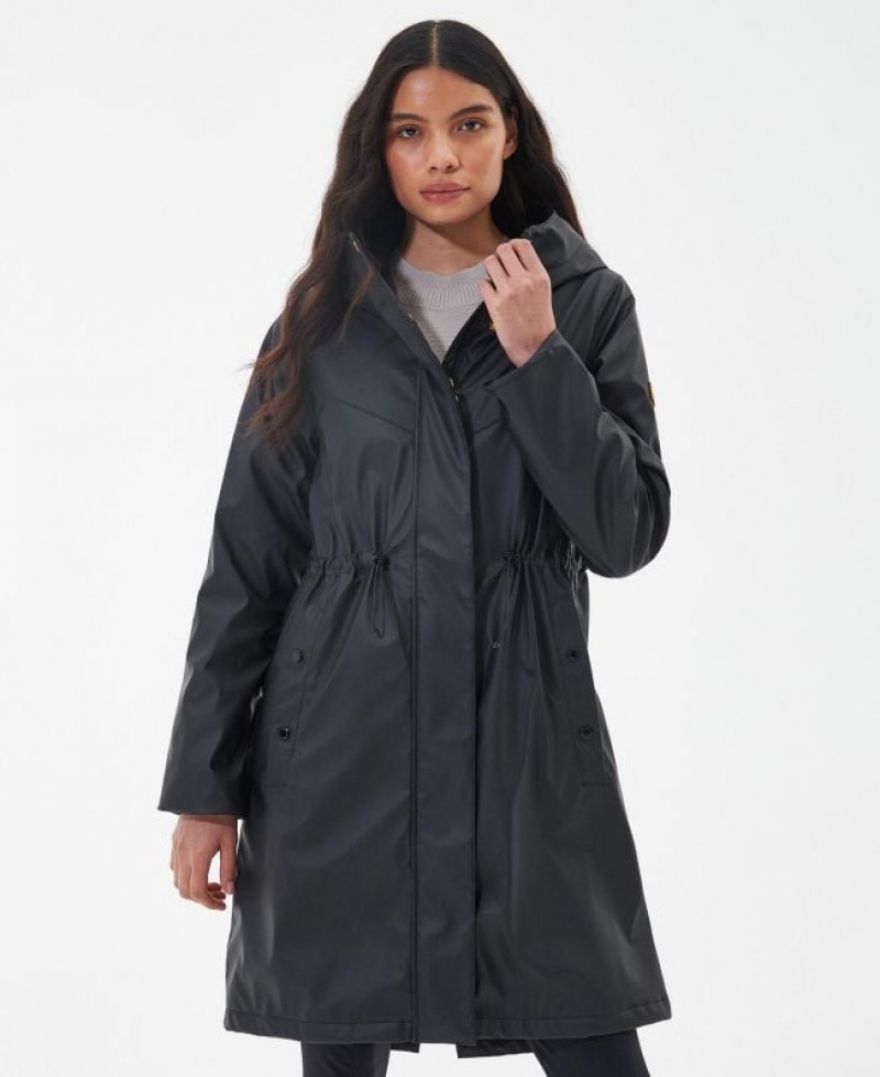 Black Women Barbour International Peaty Rain Jacket | US-2703SMDCF