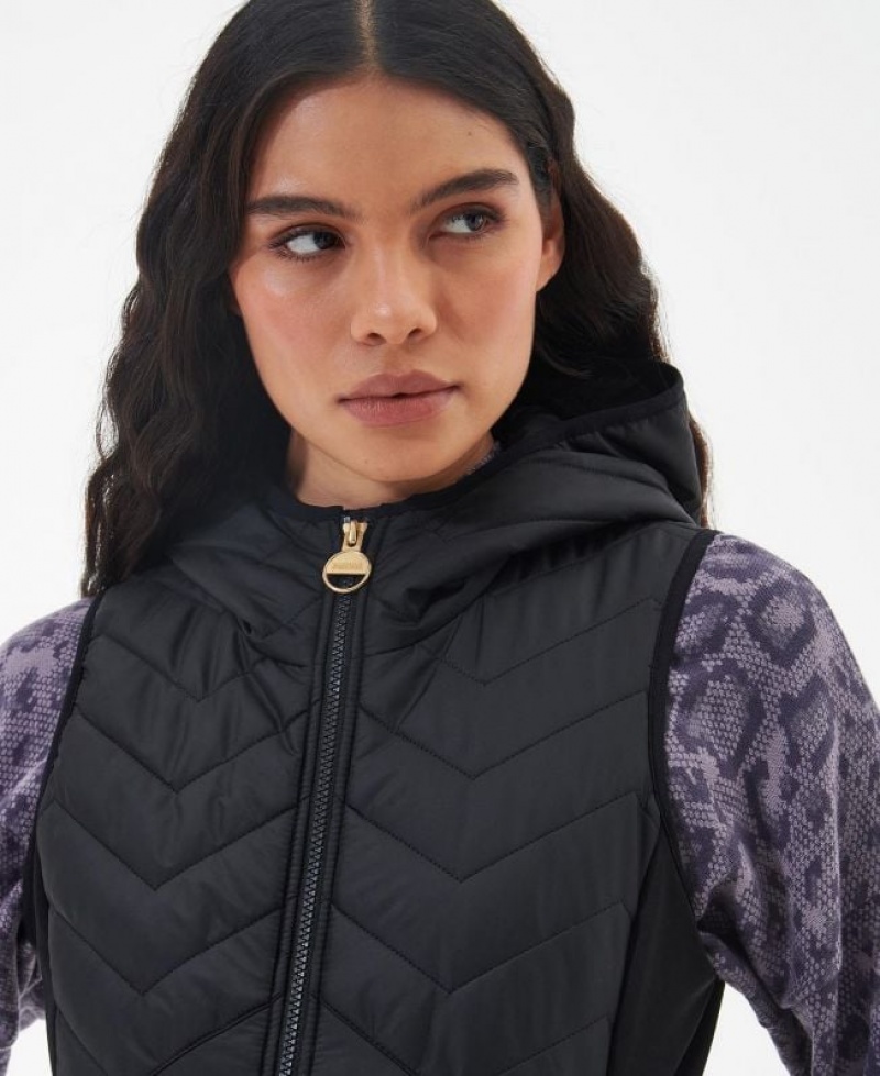 Black Women Barbour International Ranger Sweatshirt Quilted Jacket | US-6359IVYXO