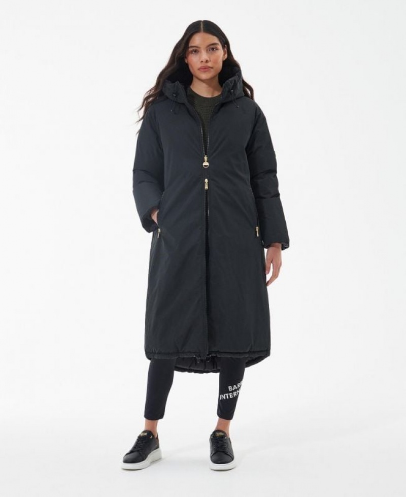 Black Women Barbour International Reversible Montreal Rain Jacket | US-6794KJLDY