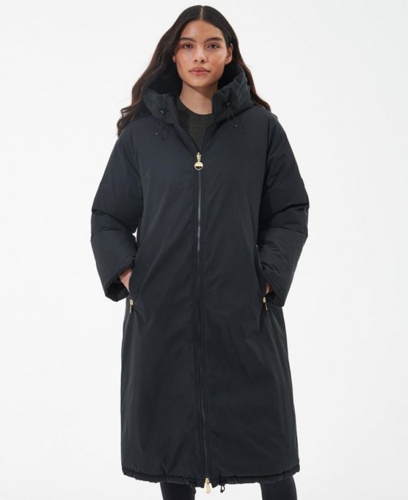 Black Women Barbour International Reversible Montreal Rain Jacket | US-6794KJLDY