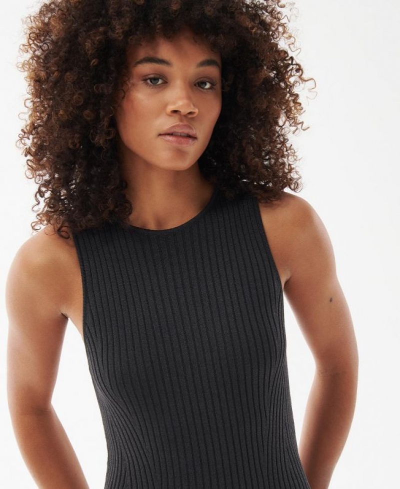 Black Women Barbour International Silvestro Knit Dress | US-4715DEBSN