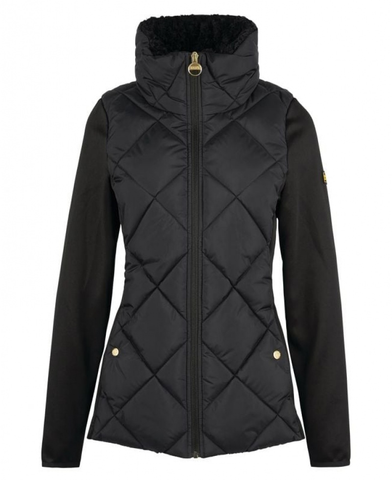 Black Women Barbour International Strada Sweatshirt Quilted Jacket | US-9312TUDYC