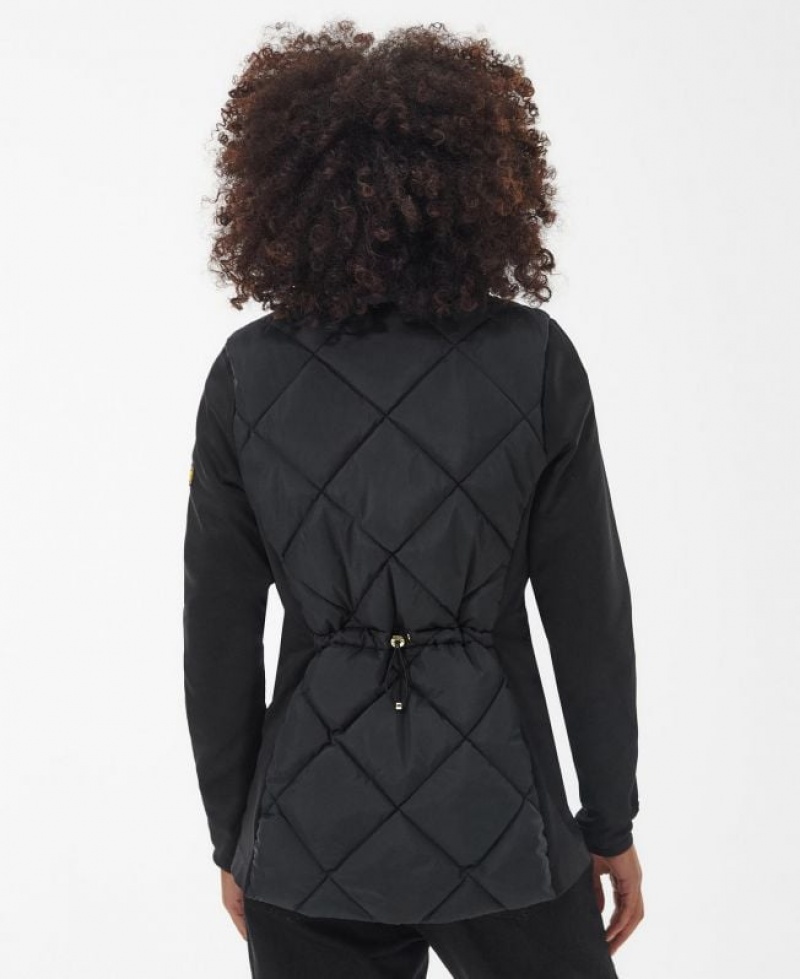 Black Women Barbour International Strada Sweatshirt Quilted Jacket | US-9312TUDYC