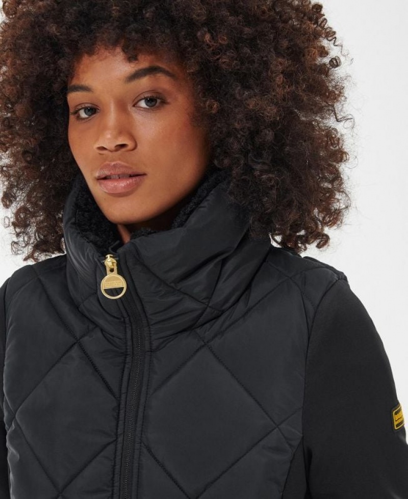 Black Women Barbour International Strada Sweatshirt Quilted Jacket | US-9312TUDYC