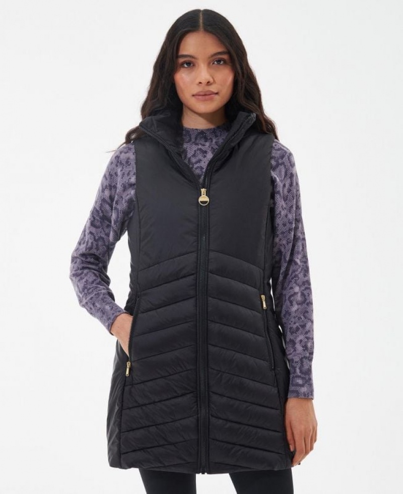 Black Women Barbour International Taylor Vest | US-7693NDSLM