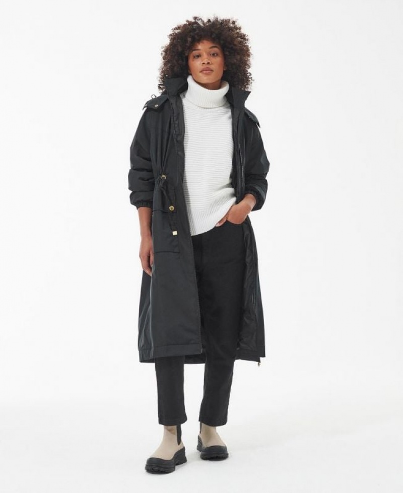 Black Women Barbour International Trident Rain Jacket | US-6758YCDFT