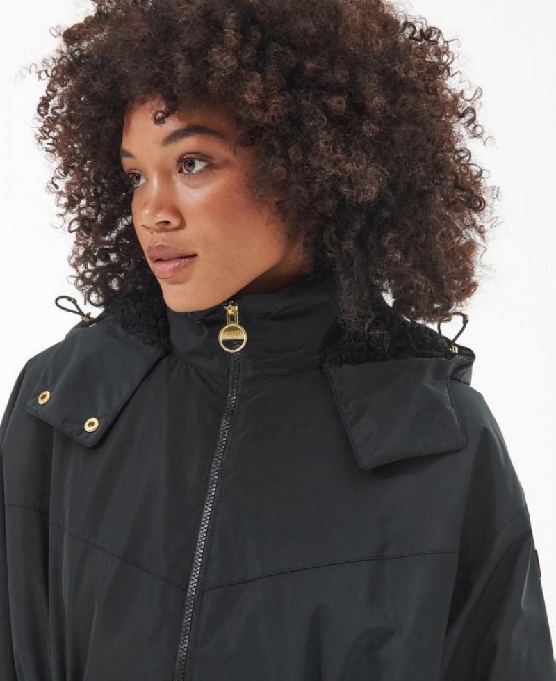 Black Women Barbour International Trident Rain Jacket | US-6758YCDFT