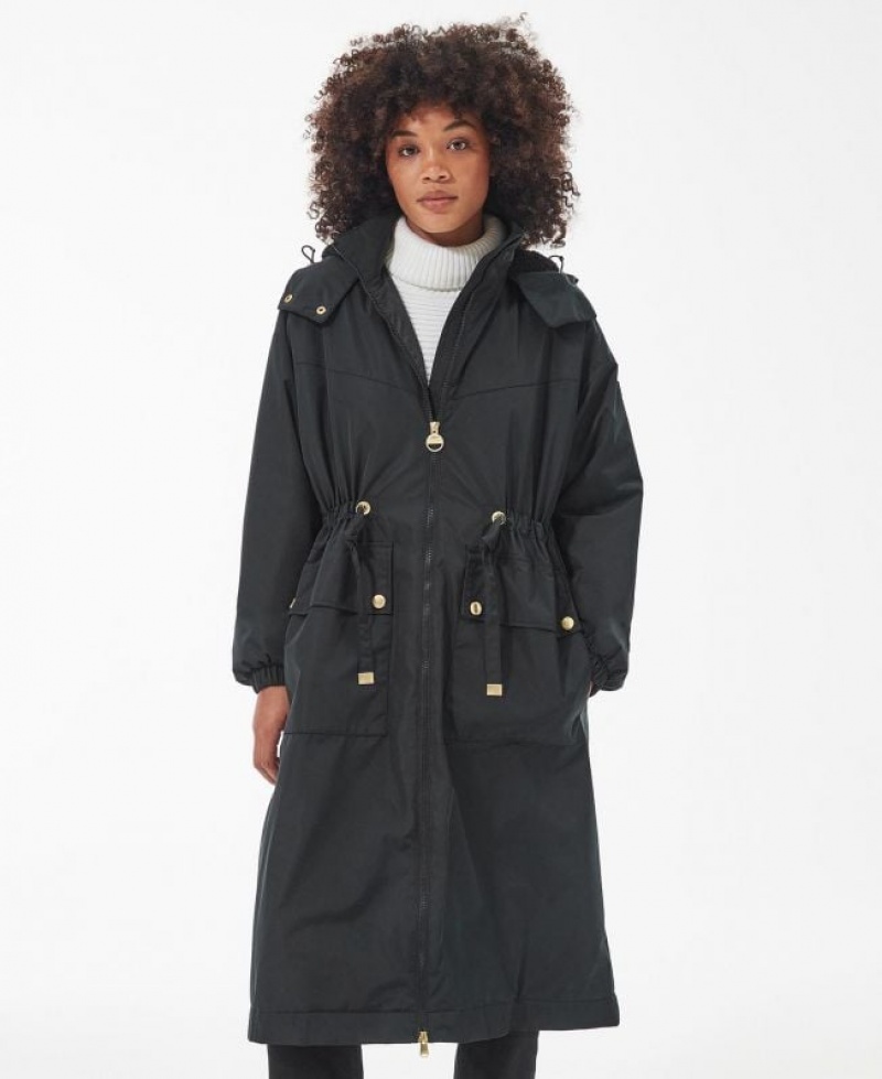 Black Women Barbour International Trident Rain Jacket | US-6758YCDFT