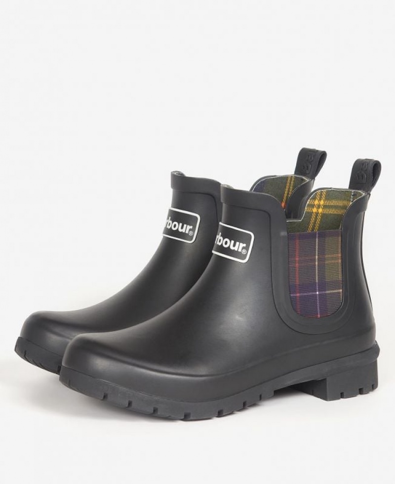 Black Women Barbour Kingham Wellingtons Rain Boots | US-2460TDLAQ