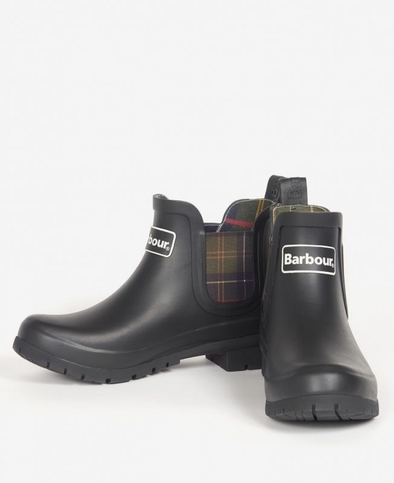 Black Women Barbour Kingham Wellingtons Rain Boots | US-2460TDLAQ