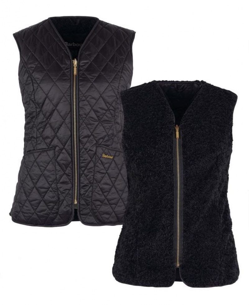 Black Women Barbour Markenfield Liner Vest | US-5978GMABV