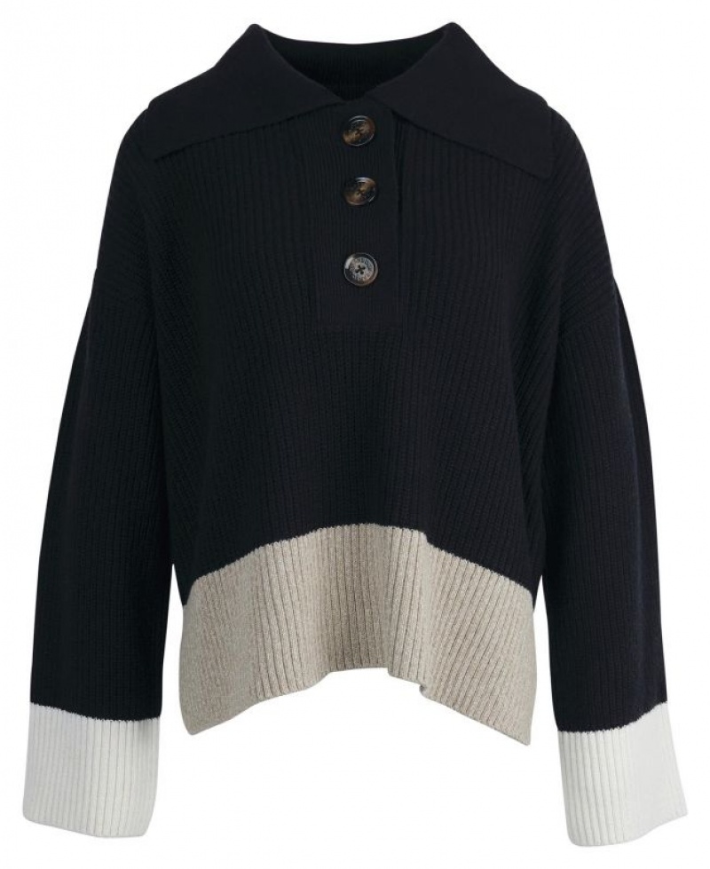 Black Women Barbour Marsha Knitted Sweater | US-9541BNETM