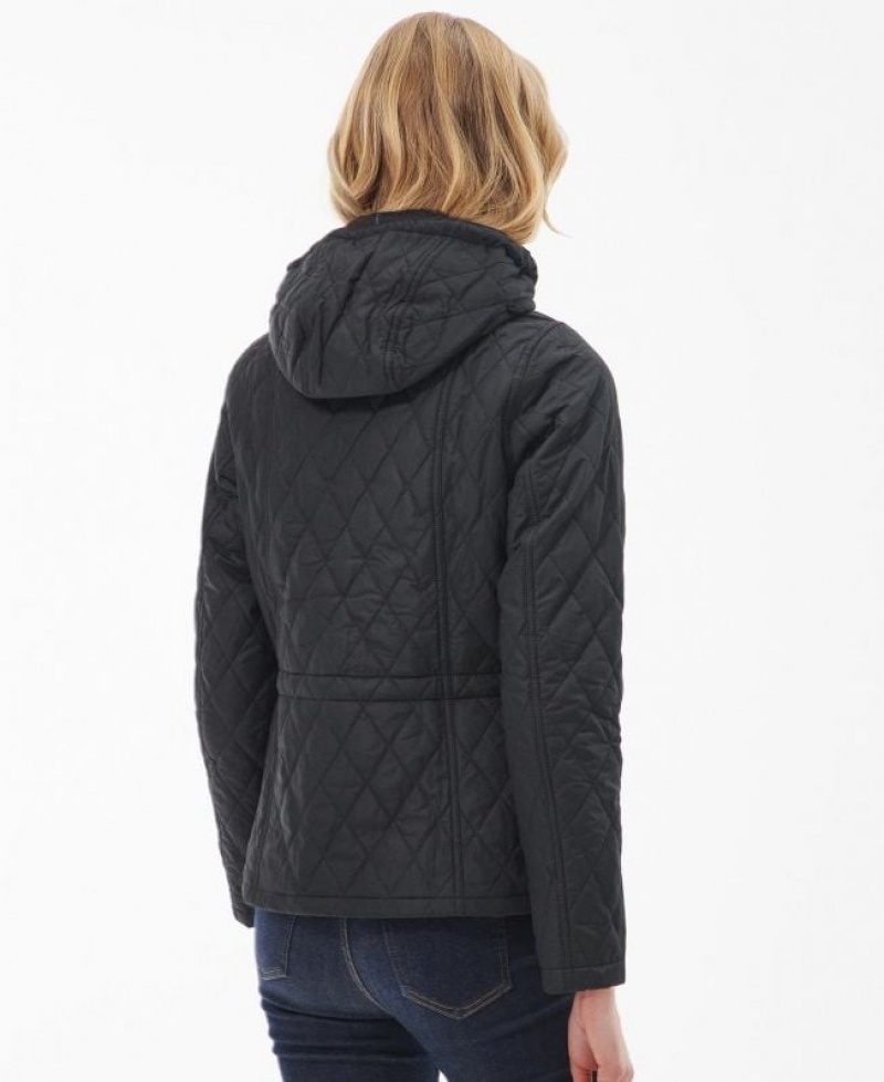 Black Women Barbour Millfire Quilted Jacket | US-3604ZNGTC