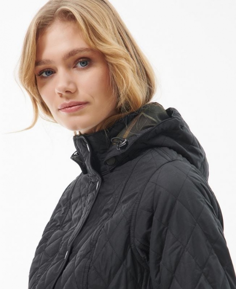 Black Women Barbour Millfire Quilted Jacket | US-3604ZNGTC