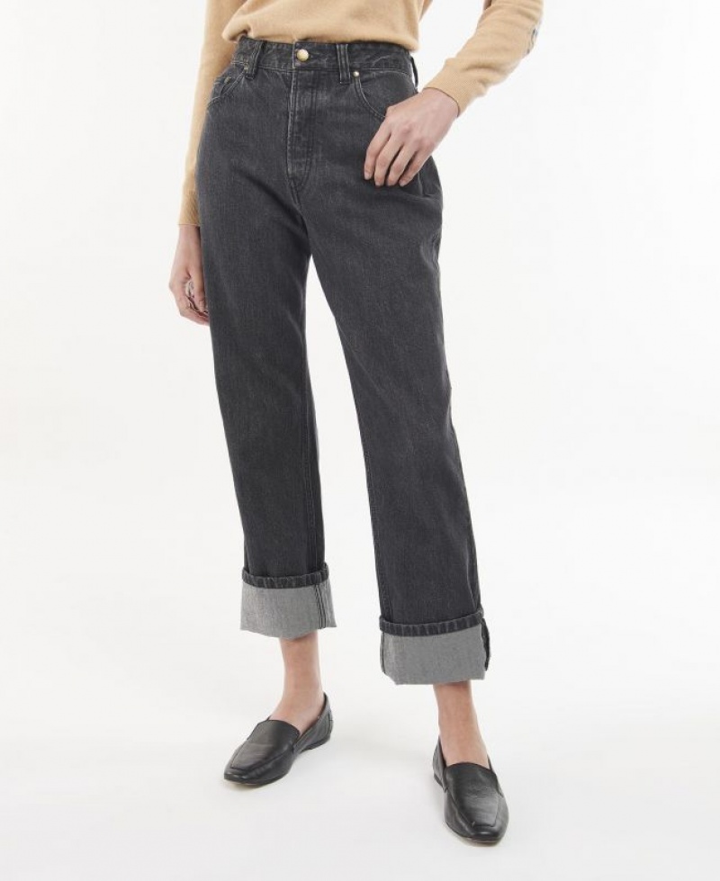 Black Women Barbour Moorland High-Rise Jeans | US-2179QNHWA