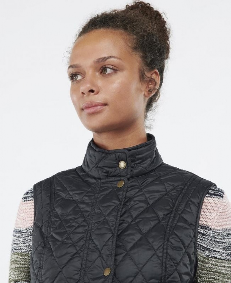 Black Women Barbour Otterburn Vest | US-5184XMKIS