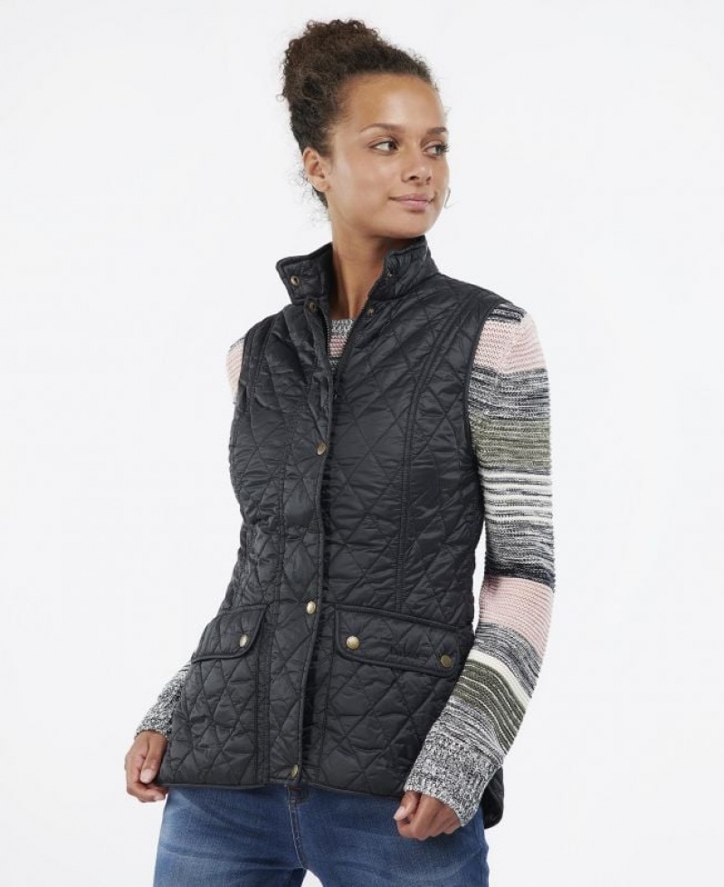 Black Women Barbour Otterburn Vest | US-5184XMKIS