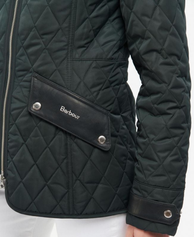 Black Women Barbour Premium Cavalry Quilted Jacket | US-5793MSJTD