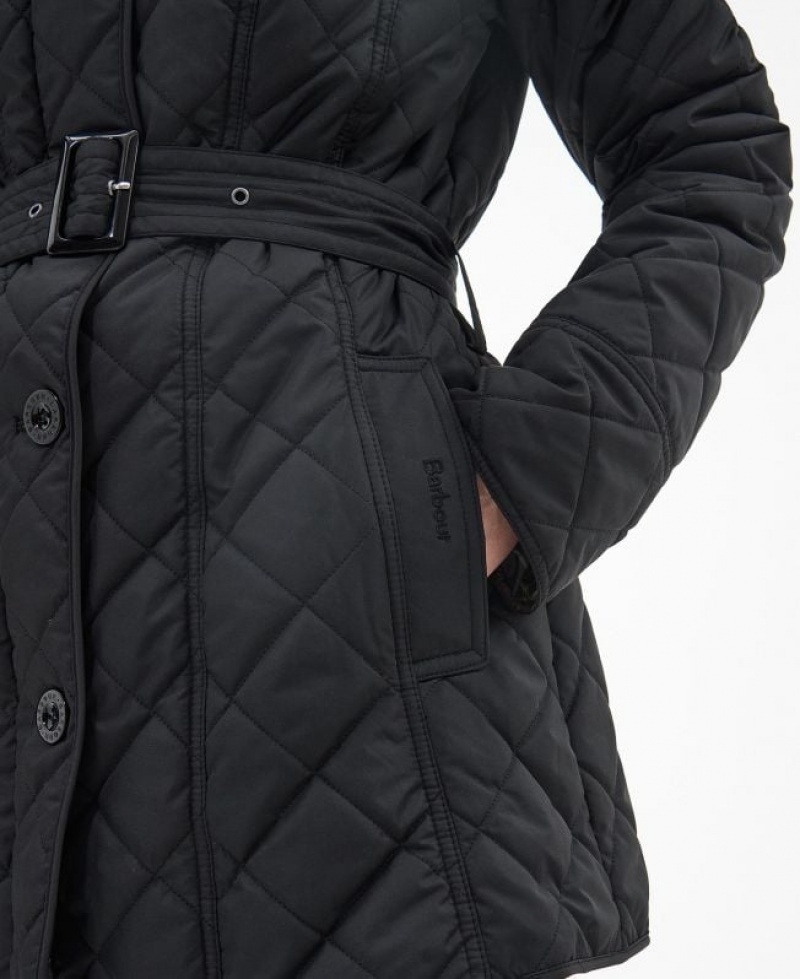 Black Women Barbour Tummel Quilted Jacket | US-9874NSHQA