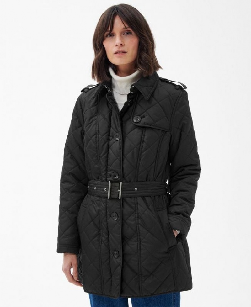 Black Women Barbour Tummel Quilted Jacket | US-9874NSHQA