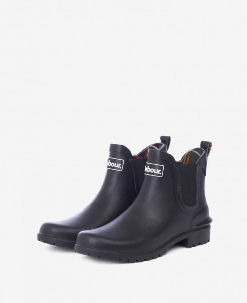 Black Women Barbour Wilton Wellingtons Rain Boots | US-2183HMUPV