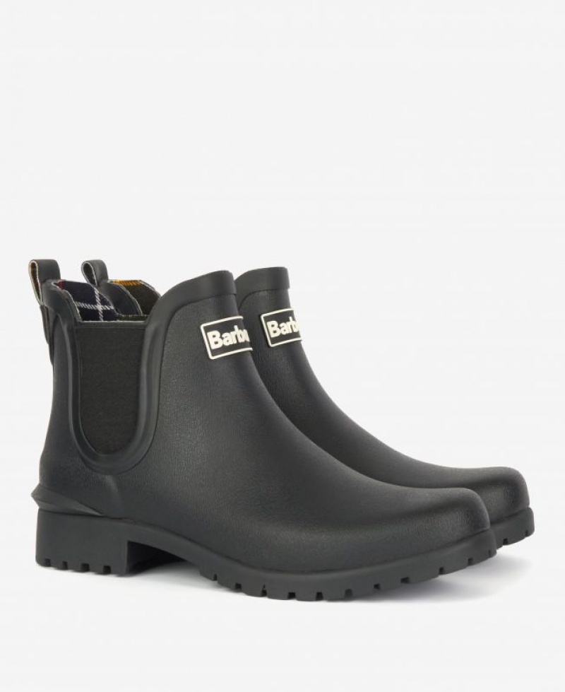 Black Women Barbour Wilton Wellingtons Rain Boots | US-2183HMUPV