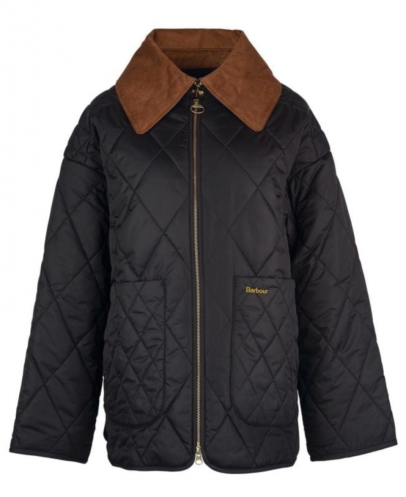 Black Women Barbour Woodhall Quilted Jacket | US-9125DGIYE