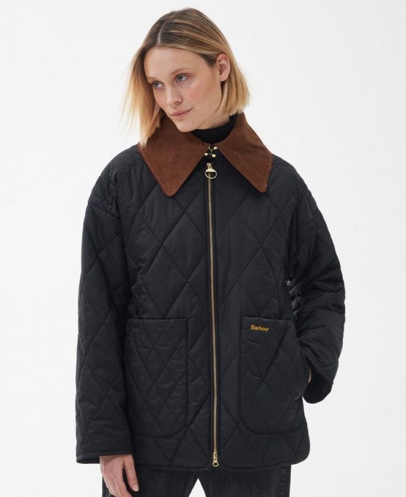 Black Women Barbour Woodhall Quilted Jacket | US-9125DGIYE