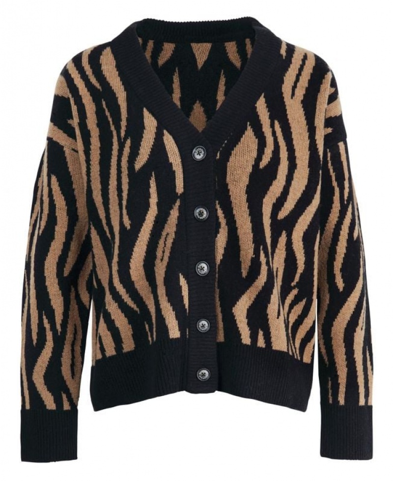 Black / Brown Women Barbour Lichen Cardigan | US-4251FDPTV