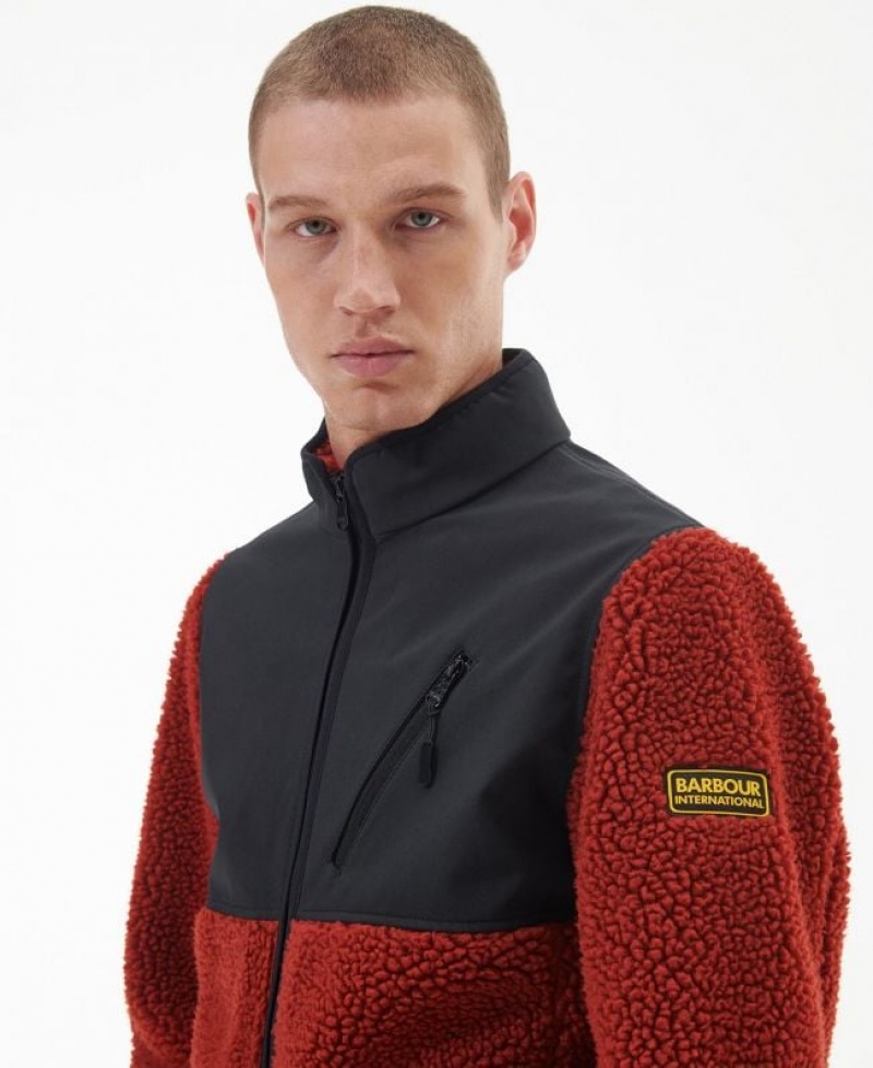 Black / Red Men Barbour International Tech Fleece | US-9473KYBQW