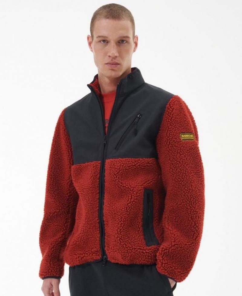 Black / Red Men Barbour International Tech Fleece | US-9473KYBQW