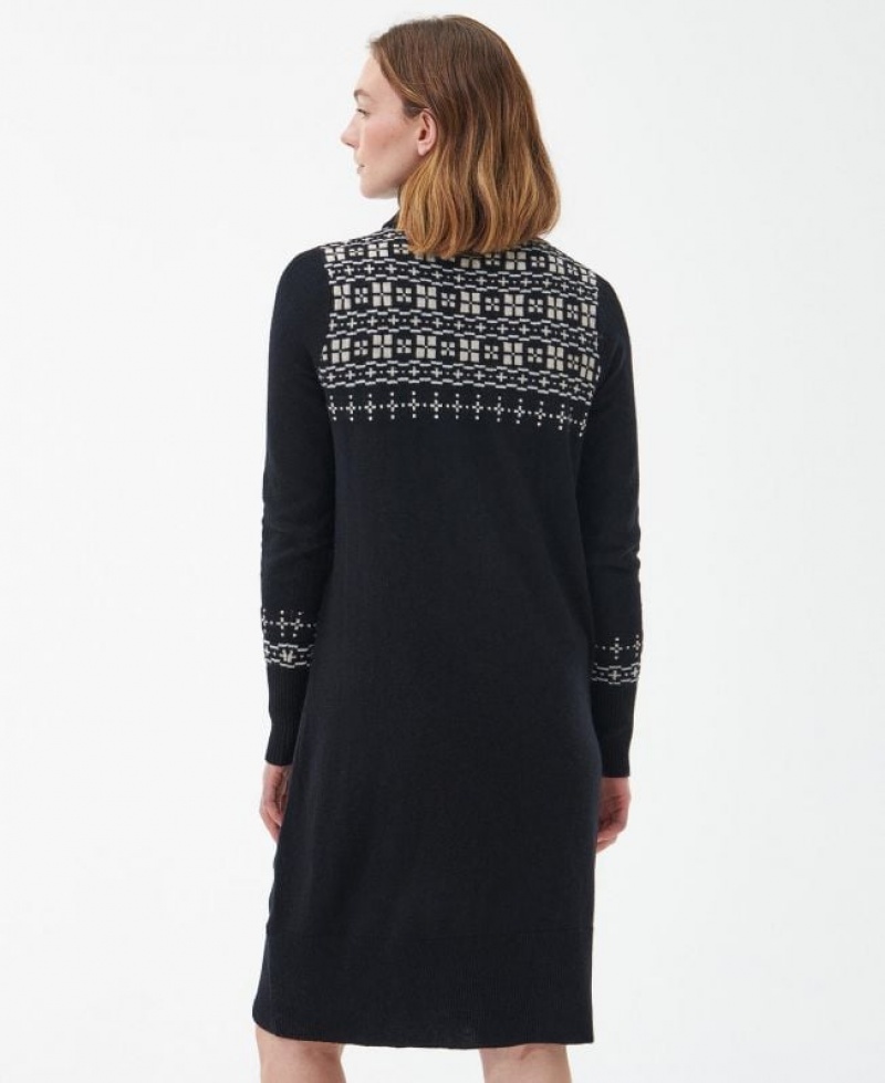 Black / White Women Barbour Herring Knitted Dress | US-7035WKRAI