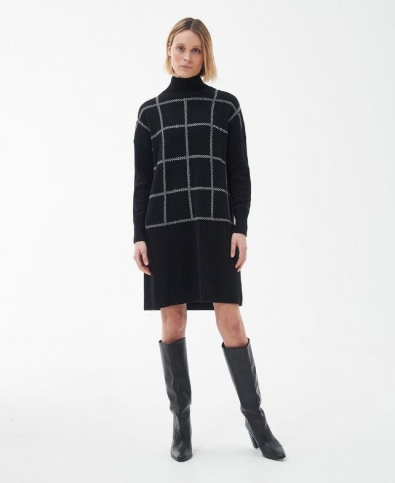 Black / White Women Barbour Marsha Dress | US-2830ZTBVG