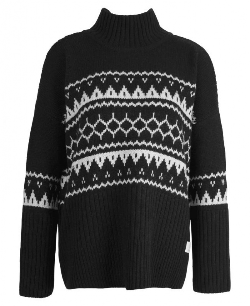 Black / White Women Barbour Pine Knitted Sweater | US-8269OASDE