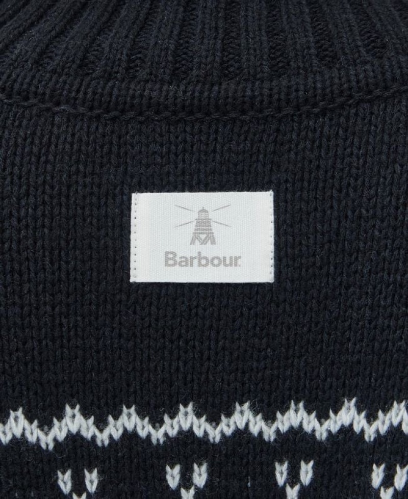 Black / White Women Barbour Pine Knitted Sweater | US-8269OASDE