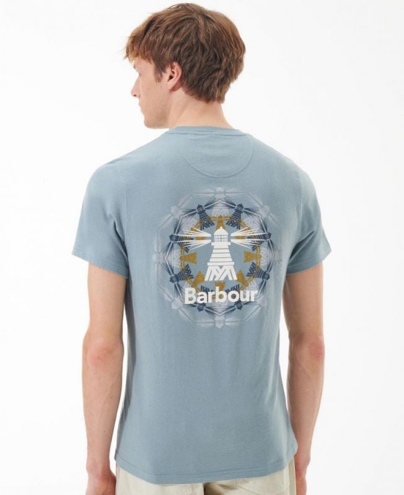 Blue Men Barbour Beacon Brathay Graphic T-Shirts | US-0713XZLHB