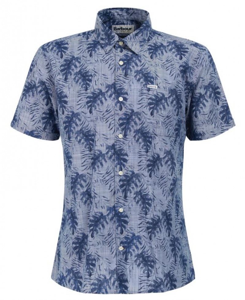 Blue Men Barbour Copgrave Summer Shirts | US-0378WDCSN