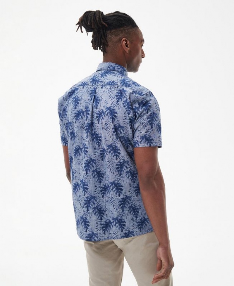 Blue Men Barbour Copgrave Summer Shirts | US-0378WDCSN